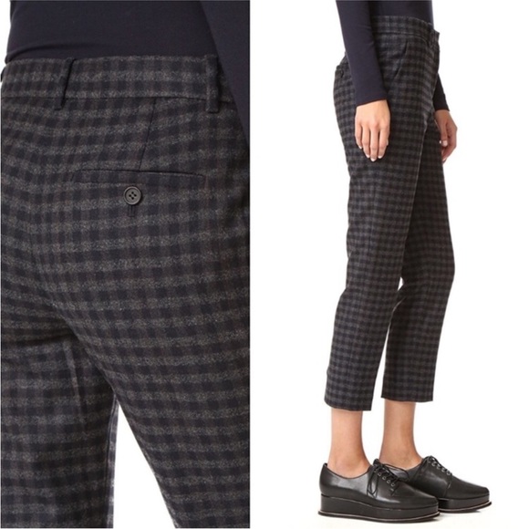 Theory Treeca 2 Brisk Wool Check Pants - size 4 - Picture 4 of 8